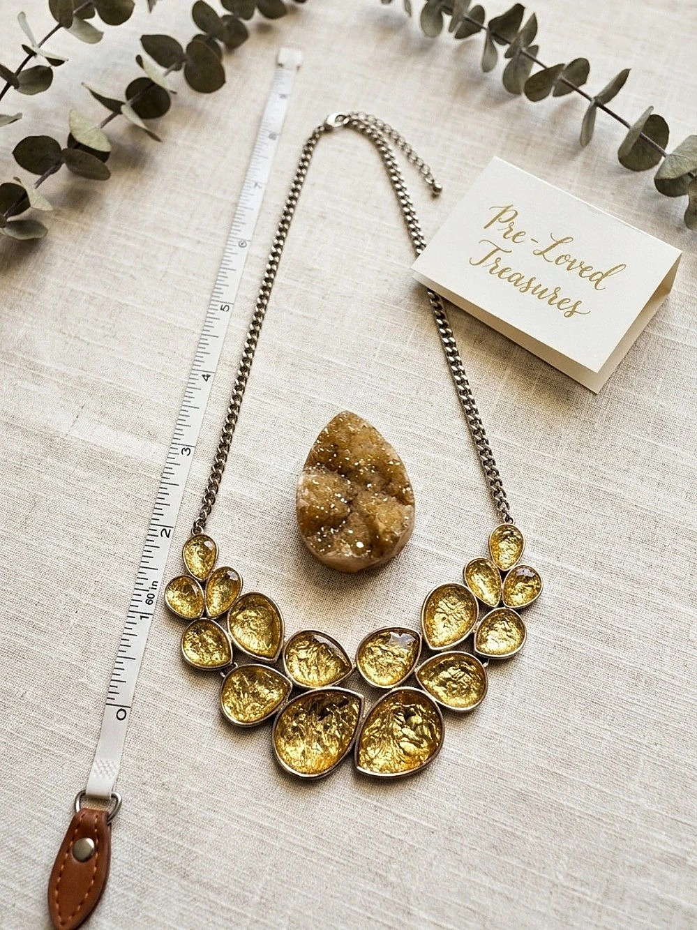Gold-Tone Statement Necklace Like New